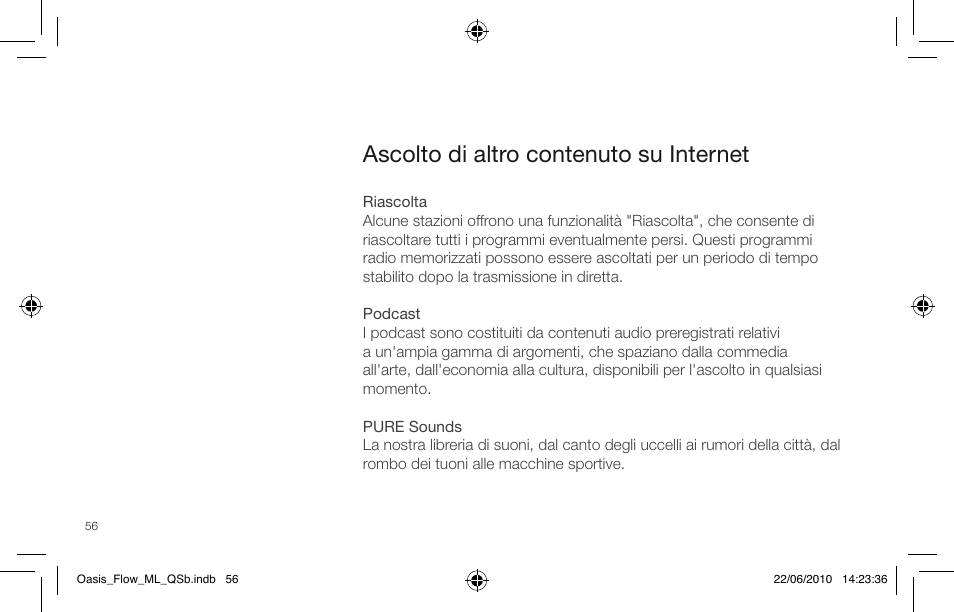 Ascolto di altro contenuto su internet | Pure Oasis Flow - Quick Start Guide User Manual | Page 56 / 92