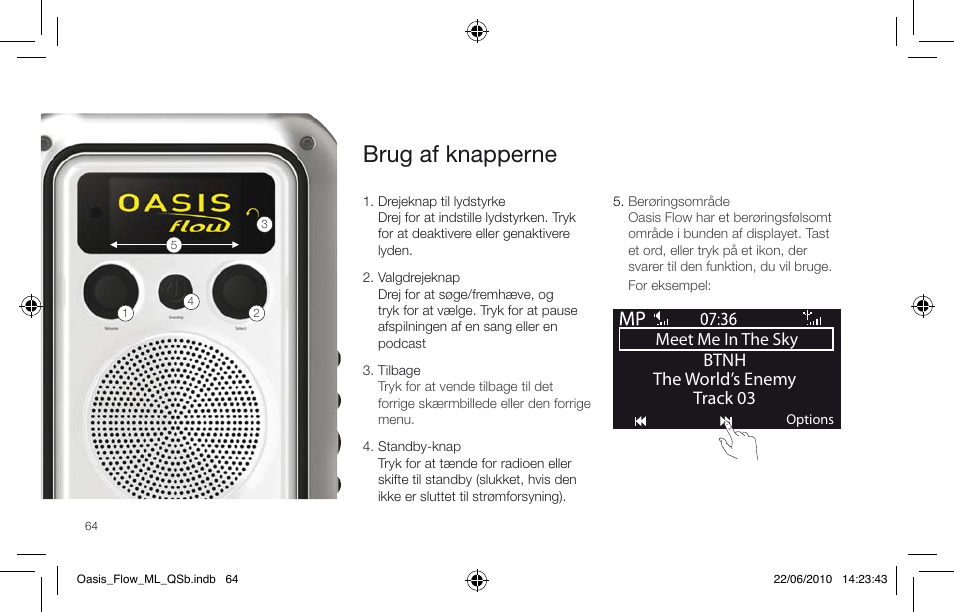 Brug af knapperne, Btnh the world’s enemy track 03 | Pure Oasis Flow - Quick Start Guide User Manual | Page 64 / 92