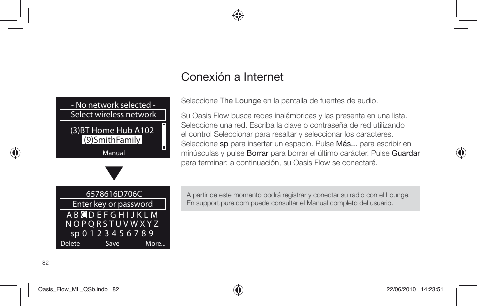 Conexión a internet | Pure Oasis Flow - Quick Start Guide User Manual | Page 82 / 92