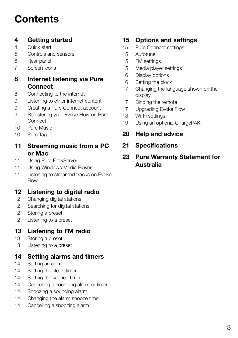 Pure Evoke Flow User Manual | Page 5 / 28