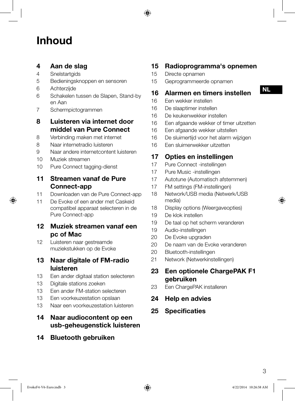 Inhoud | Pure Evoke F4 with Bluetooth User Manual | Page 113 / 164