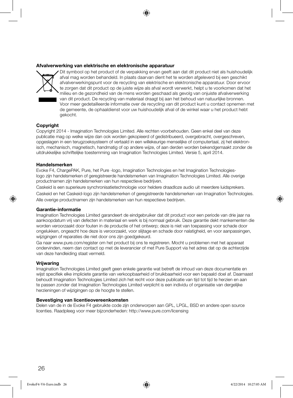 Pure Evoke F4 with Bluetooth User Manual | Page 136 / 164