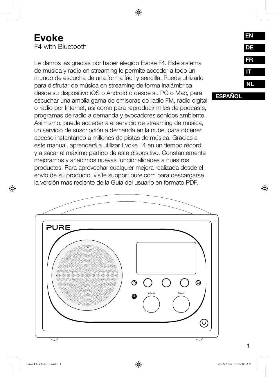 Evoke, F4 with bluetooth | Pure Evoke F4 with Bluetooth User Manual | Page 137 / 164