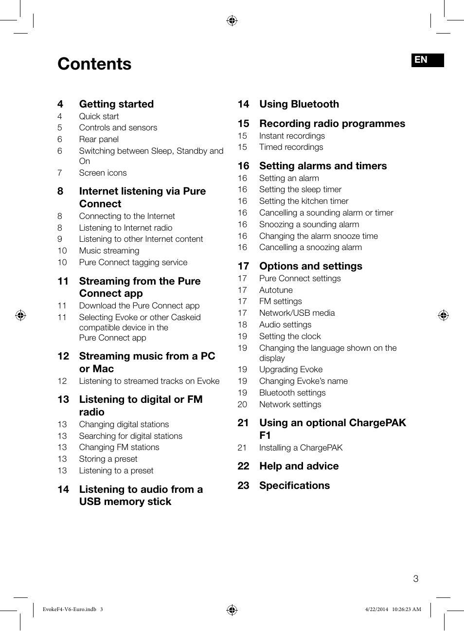 Pure Evoke F4 with Bluetooth User Manual | Page 5 / 164