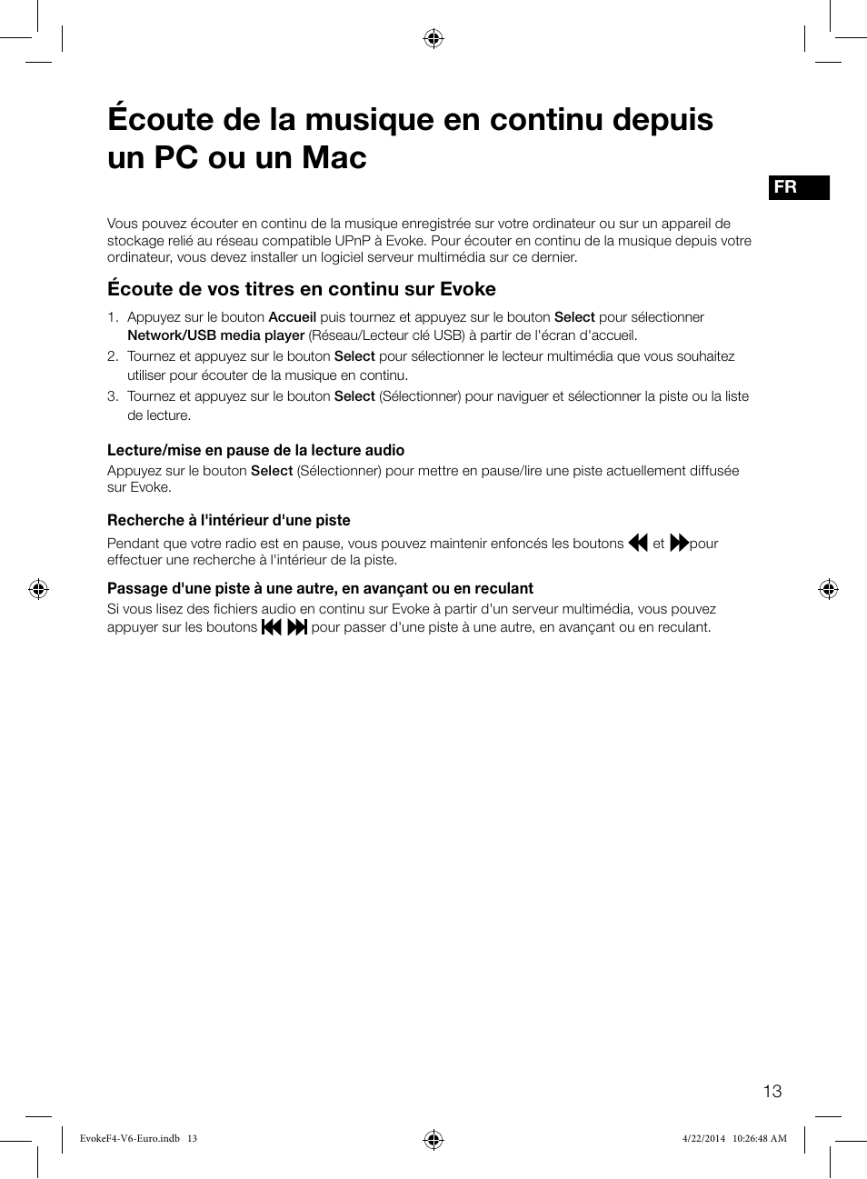 Écoute de vos titres en continu sur evoke | Pure Evoke F4 with Bluetooth User Manual | Page 67 / 164