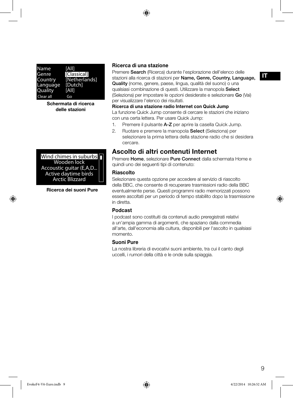 Ascolto di altri contenuti internet | Pure Evoke F4 with Bluetooth User Manual | Page 91 / 164