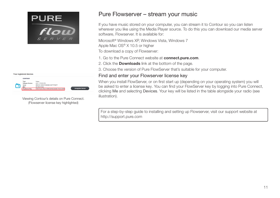 Pure flowserver – stream your music | Pure Contour - User Guide User Manual | Page 11 / 22
