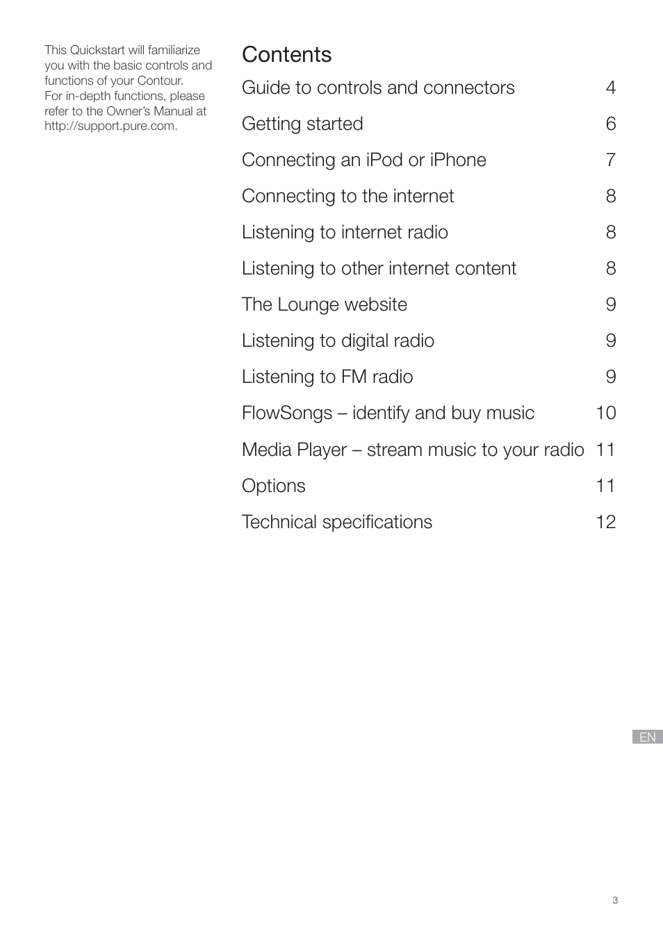 Pure Contour - Quick Start Guide User Manual | Page 3 / 76