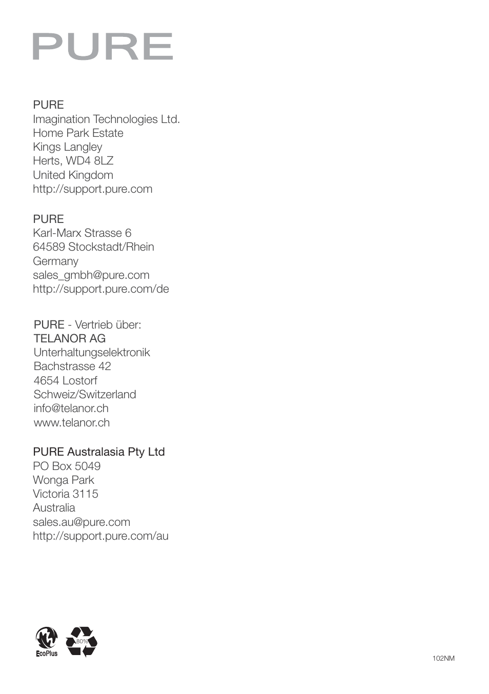 Pure Contour - Quick Start Guide User Manual | Page 76 / 76