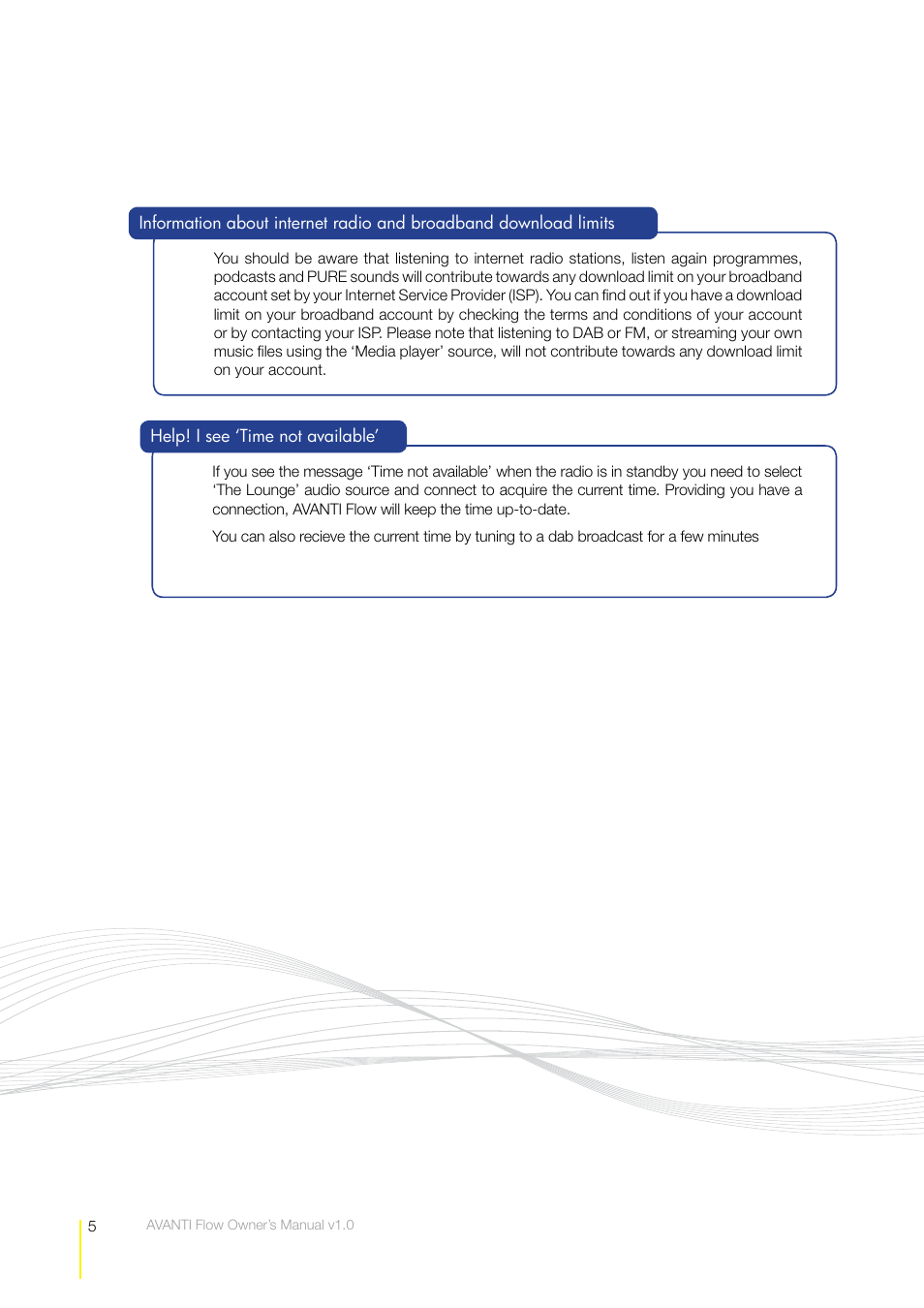 Pure Avanti Flow - User Guide User Manual | Page 5 / 47