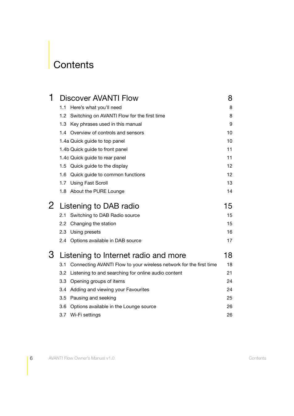 Pure Avanti Flow - User Guide User Manual | Page 6 / 47