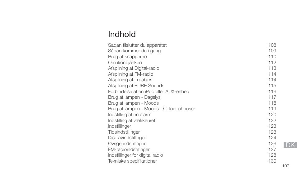 Indhold | Pure Twilight User Manual | Page 107 / 160