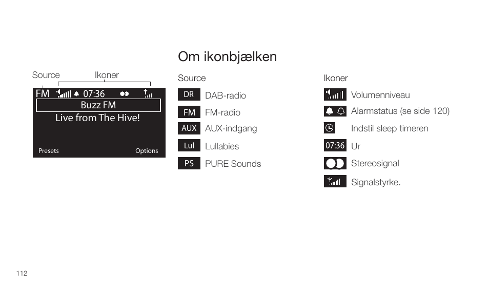 Om ikonbjælken | Pure Twilight User Manual | Page 112 / 160