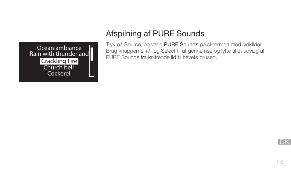 Afspilning af pure sounds | Pure Twilight User Manual | Page 115 / 160