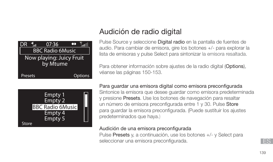 Audición de radio digital | Pure Twilight User Manual | Page 139 / 160