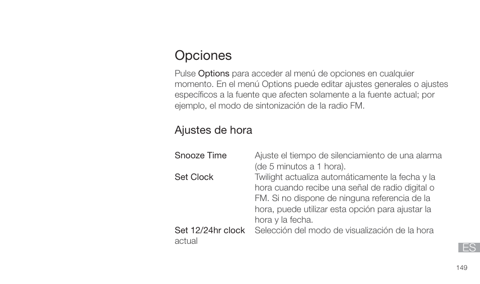 Opciones | Pure Twilight User Manual | Page 149 / 160