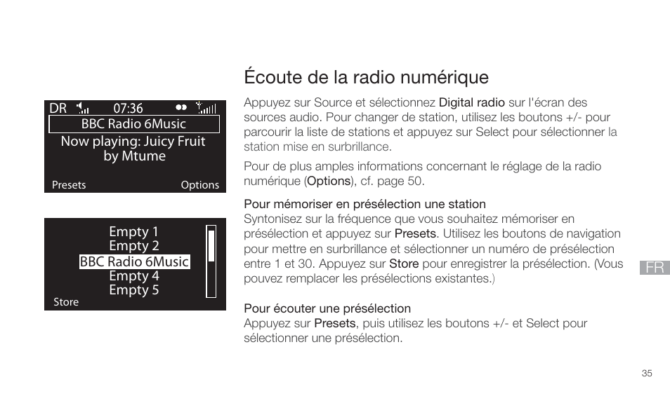 Écoute de la radio numérique | Pure Twilight User Manual | Page 35 / 160