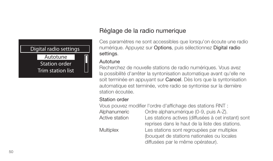 Réglage de la radio numerique | Pure Twilight User Manual | Page 50 / 160