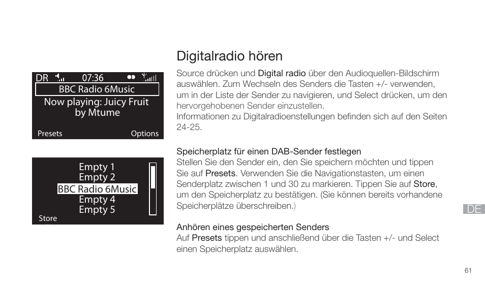 Digitalradio hören | Pure Twilight User Manual | Page 61 / 160