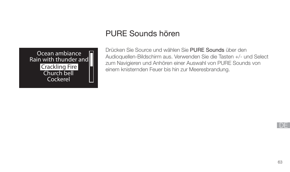 Pure sounds hören | Pure Twilight User Manual | Page 63 / 160