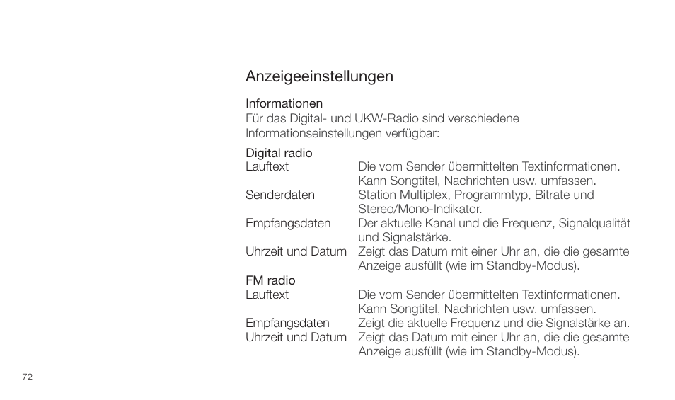 Anzeigeeinstellungen | Pure Twilight User Manual | Page 72 / 160