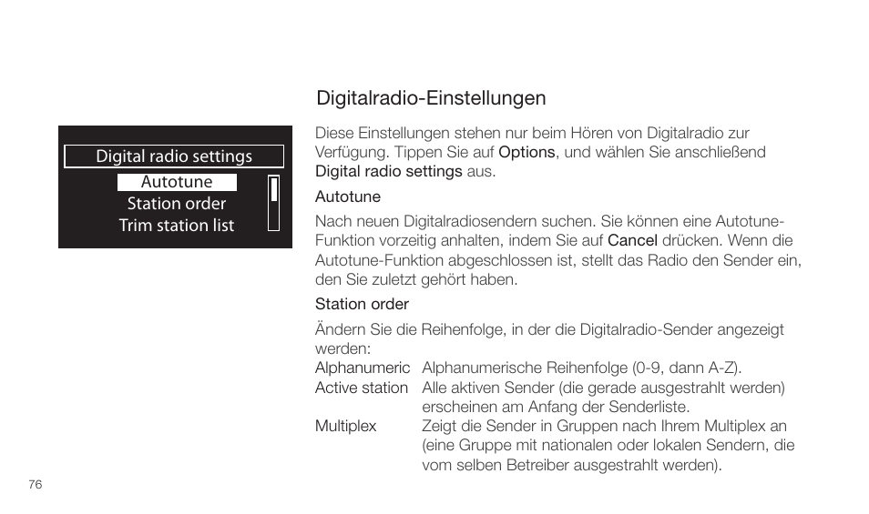 Digitalradio-einstellungen | Pure Twilight User Manual | Page 76 / 160