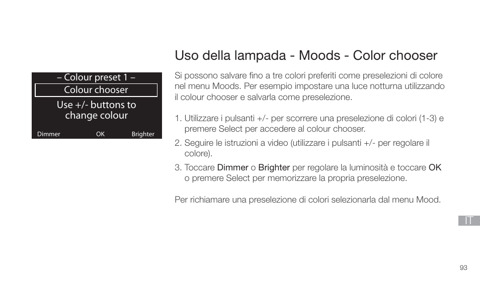 Uso della lampada - moods - color chooser | Pure Twilight User Manual | Page 93 / 160