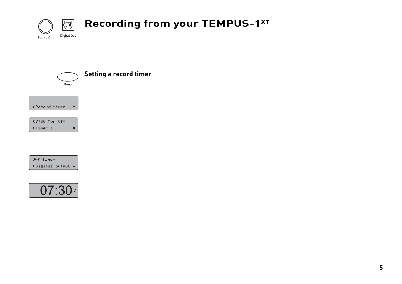 Recording from your tempus-1 | Pure Tempus-1XT - User Guide User Manual | Page 7 / 12