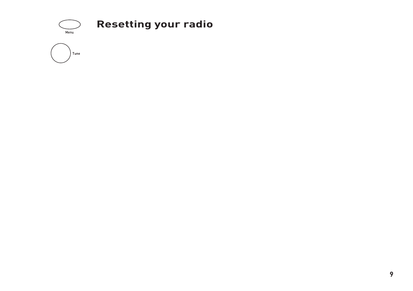 Resetting your radio | Pure Tempus-1 User Manual | Page 11 / 12