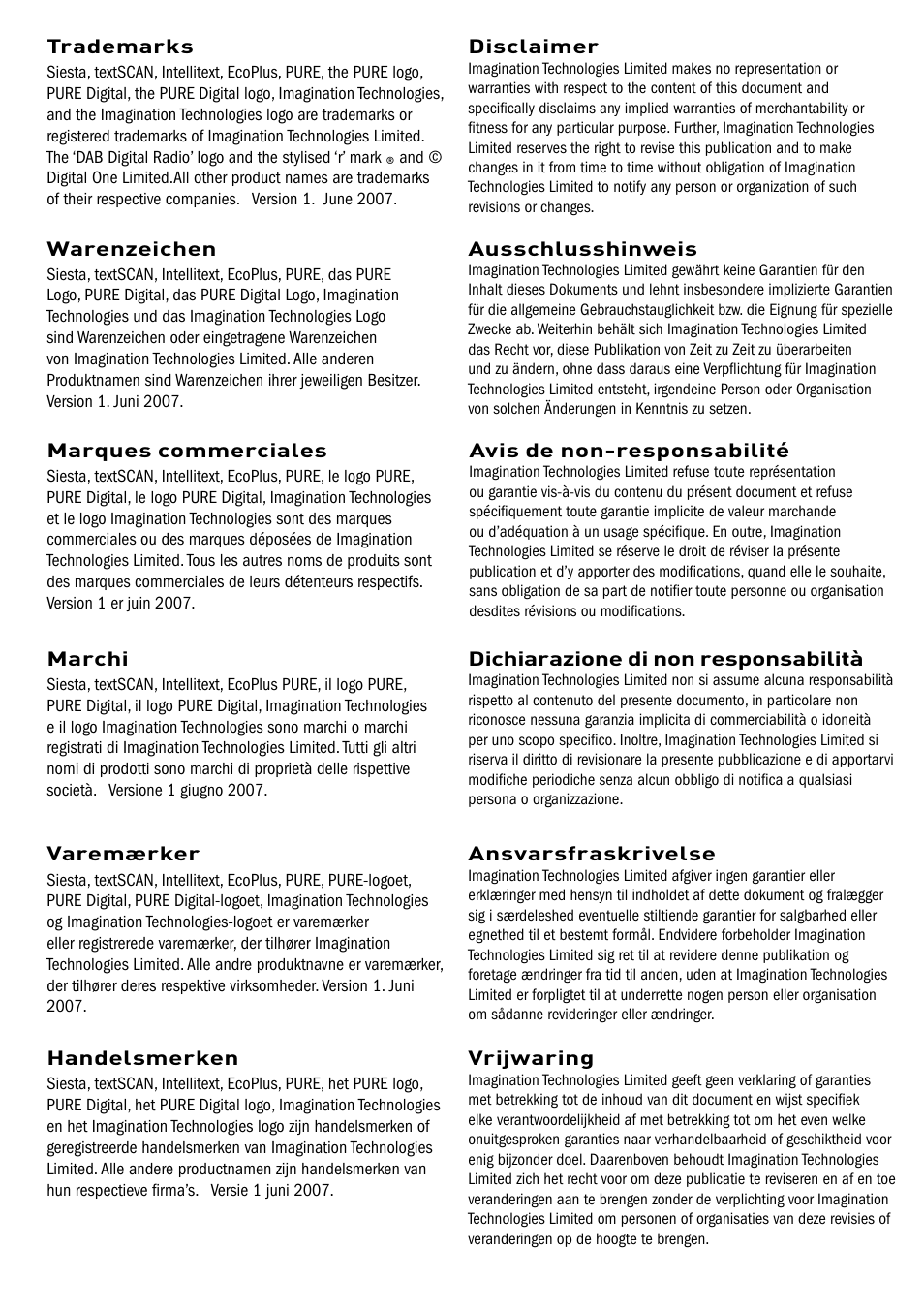 Pure Siesta User Manual | Page 17 / 20