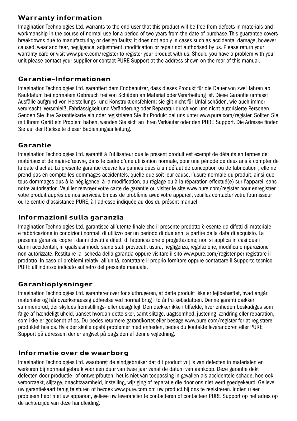 Pure Siesta User Manual | Page 19 / 20