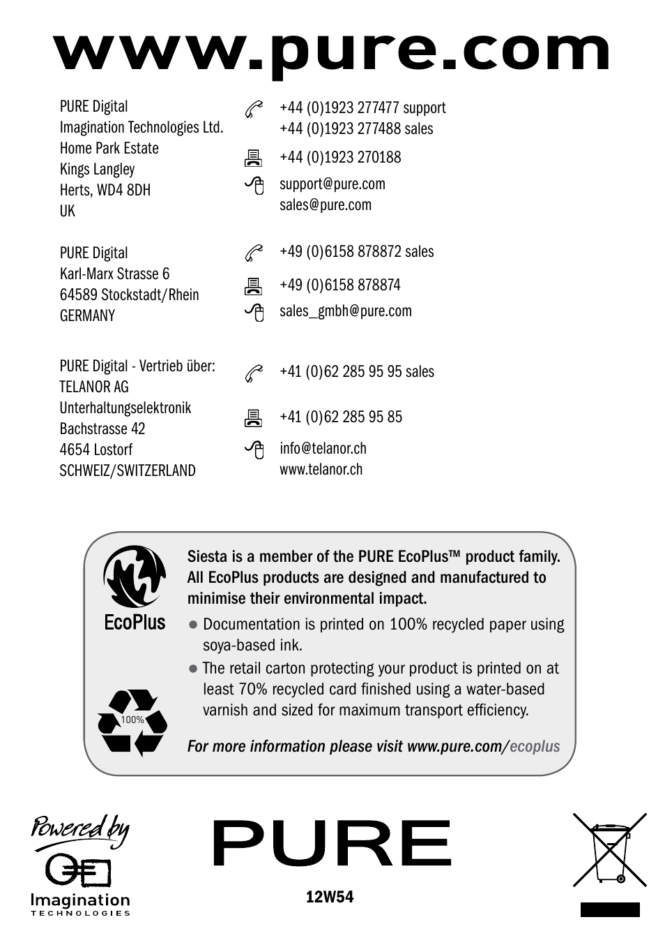 Pure Siesta User Manual | Page 20 / 20
