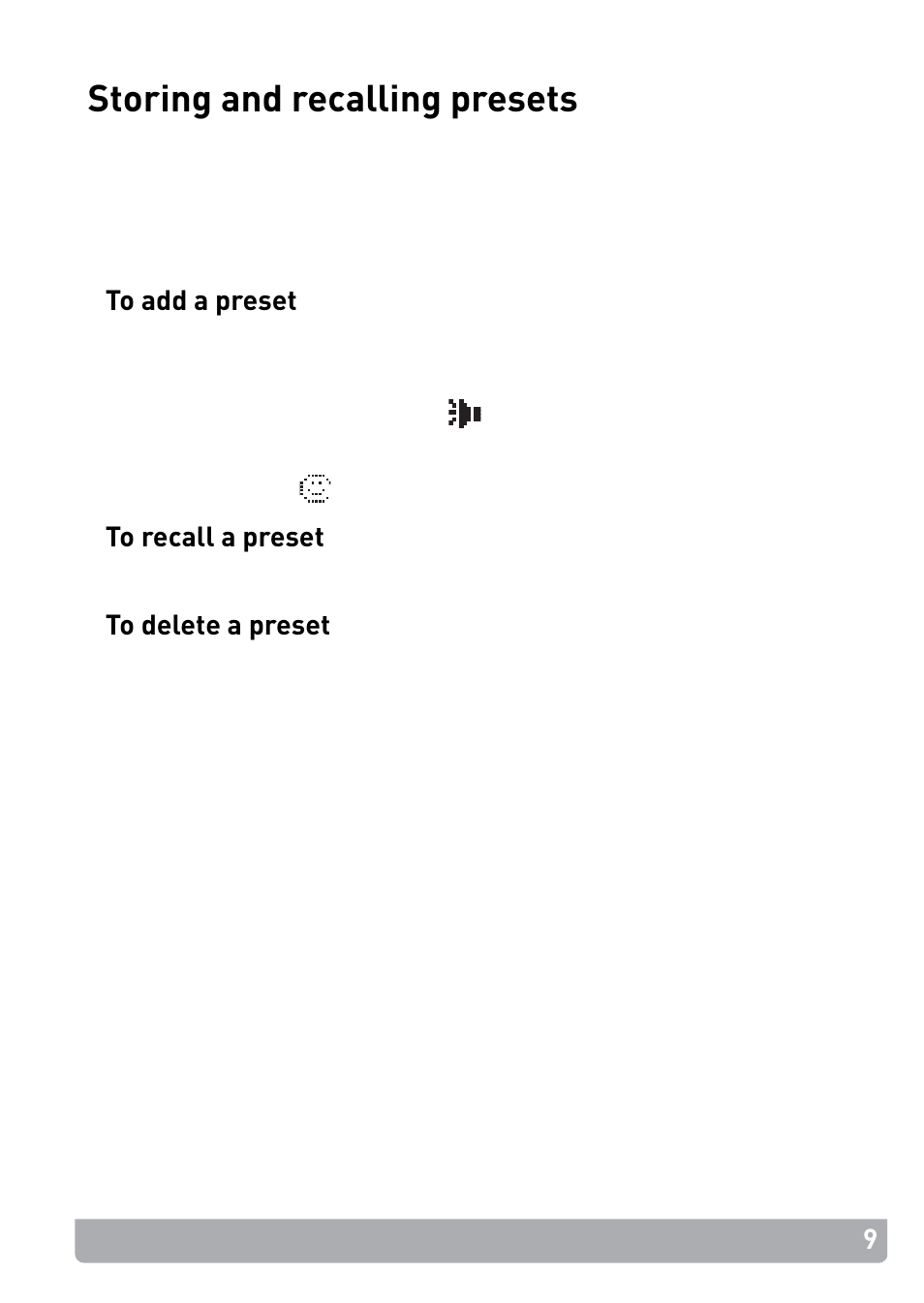 Storing and recalling presets | Pure PocketDAB 2000 - User Guide User Manual | Page 12 / 31