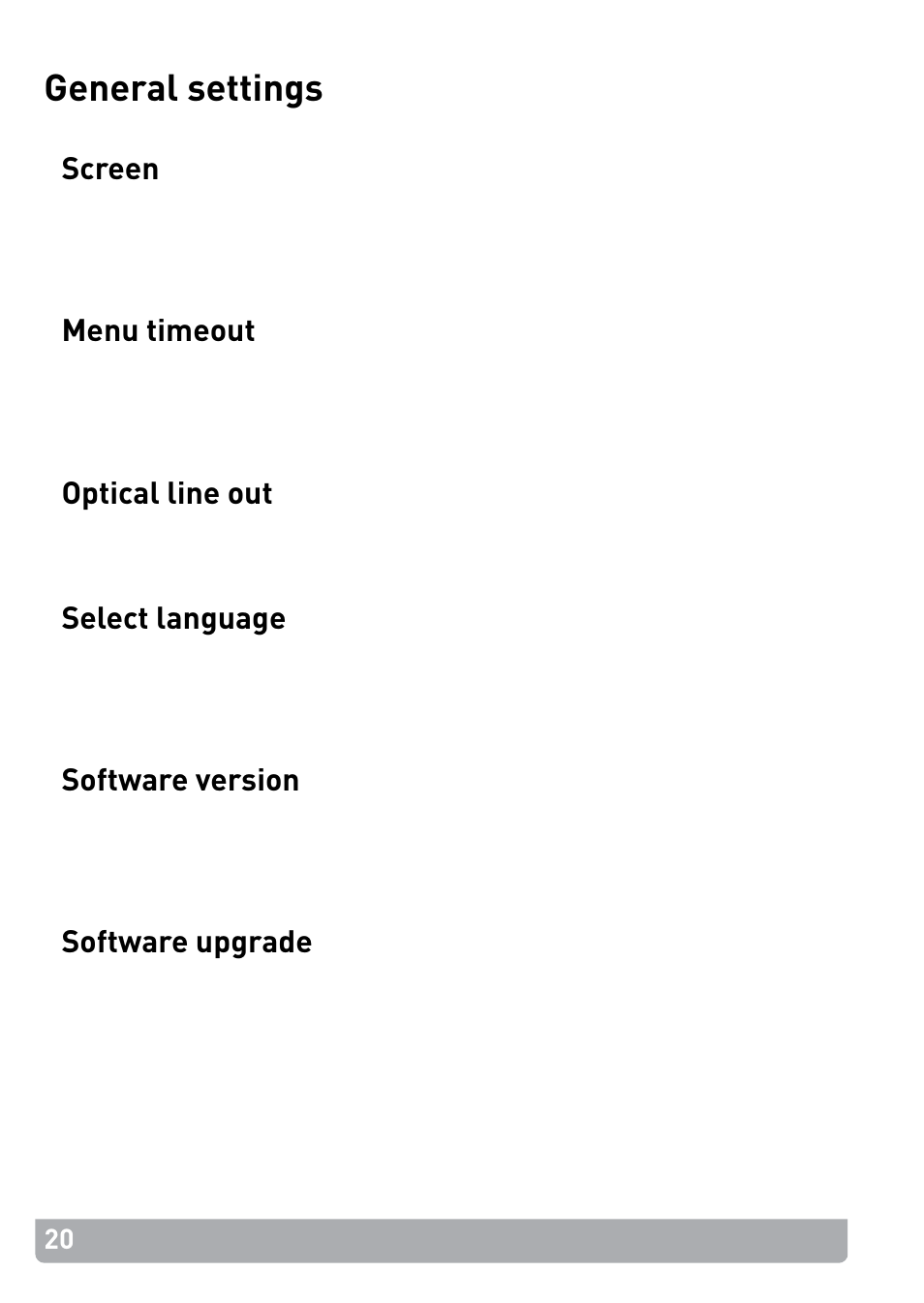 General settings | Pure PocketDAB 2000 - User Guide User Manual | Page 23 / 31