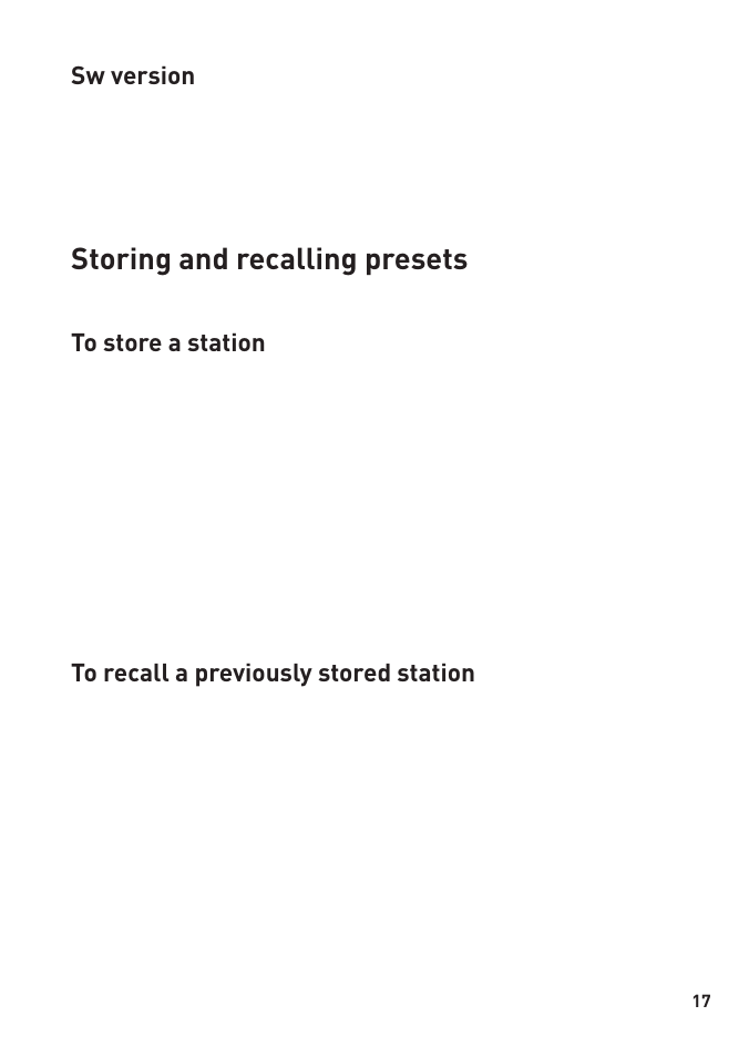 Storing and recalling presets | Pure PocketDAB 1000 User Manual | Page 19 / 24