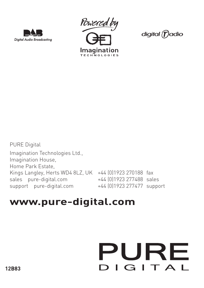 Pure PocketDAB 1000 User Manual | Page 24 / 24