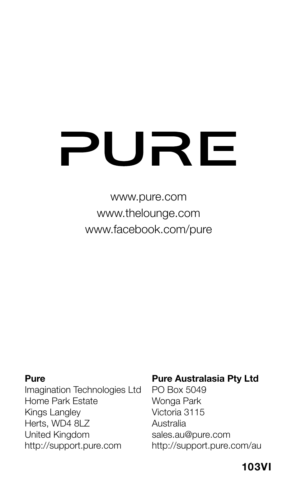 Pure Move 400D User Manual | Page 20 / 20