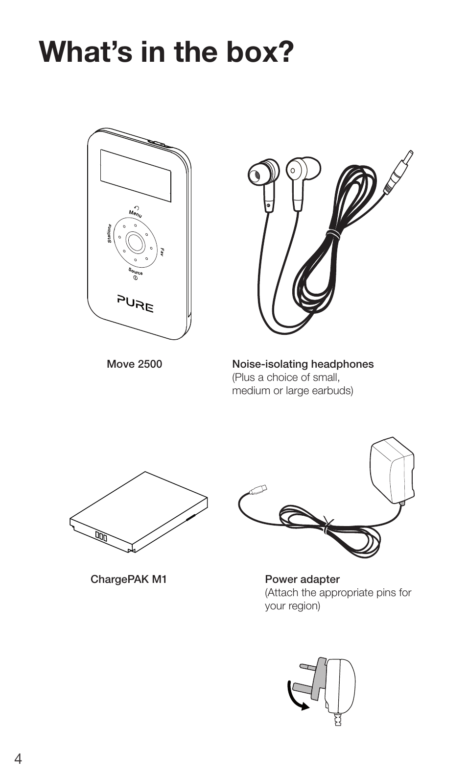 What’s in the box | Pure Move 2500 User Manual | Page 6 / 20