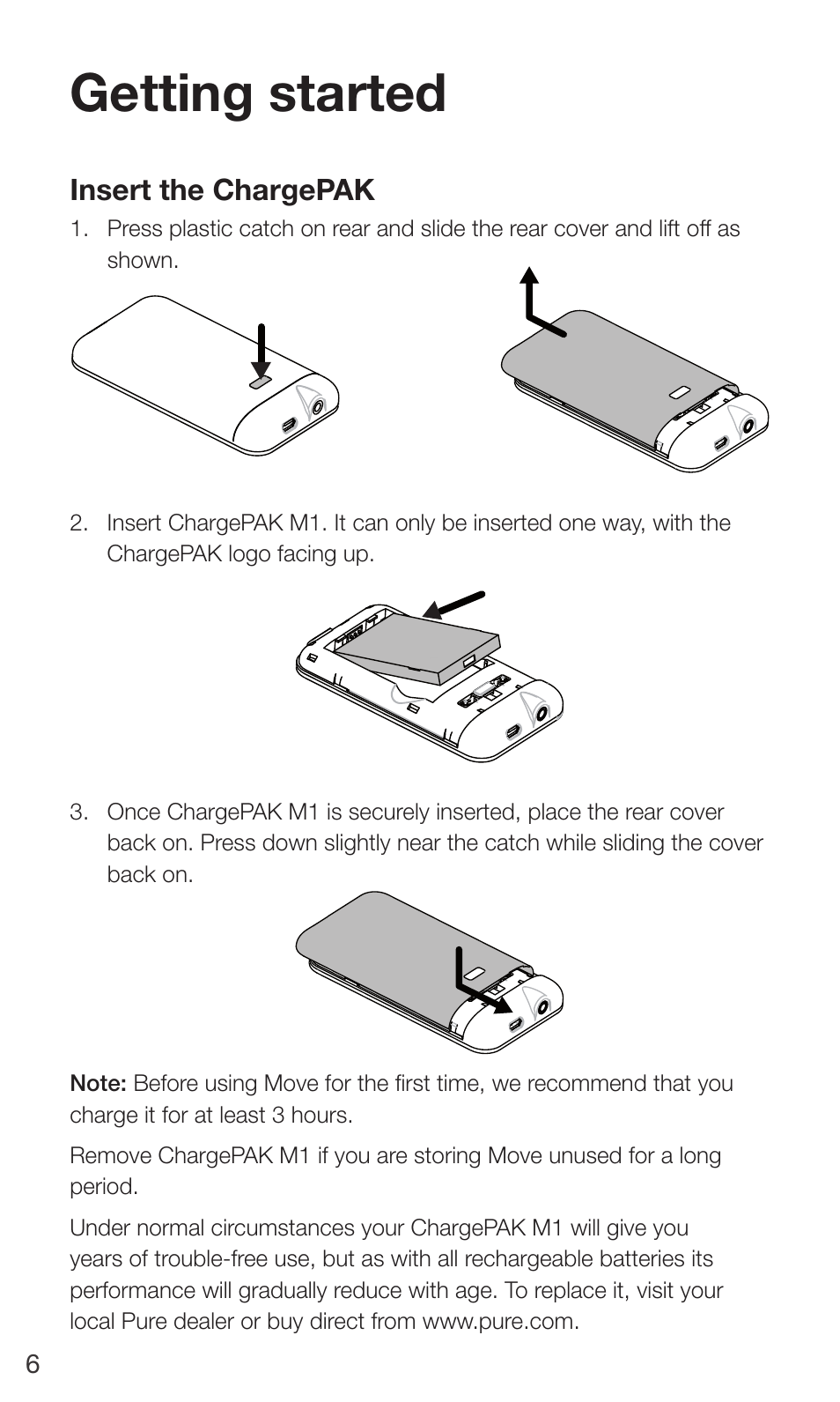 Getting started | Pure Move 2500 User Manual | Page 8 / 20