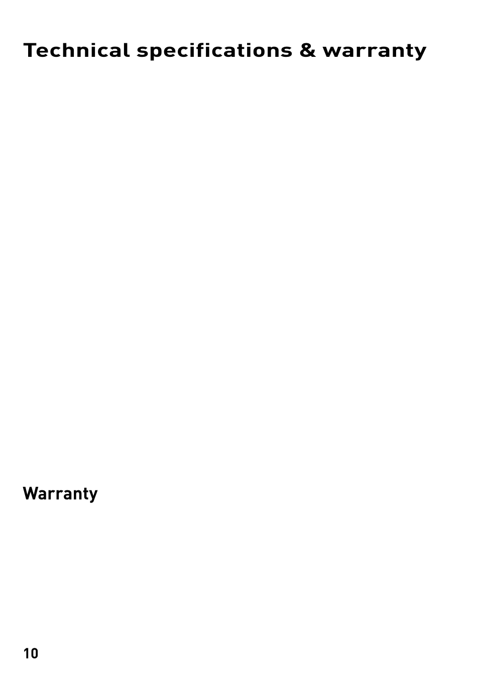 Technical specifications & warranty, Warranty | Pure MOVE User Manual | Page 12 / 14