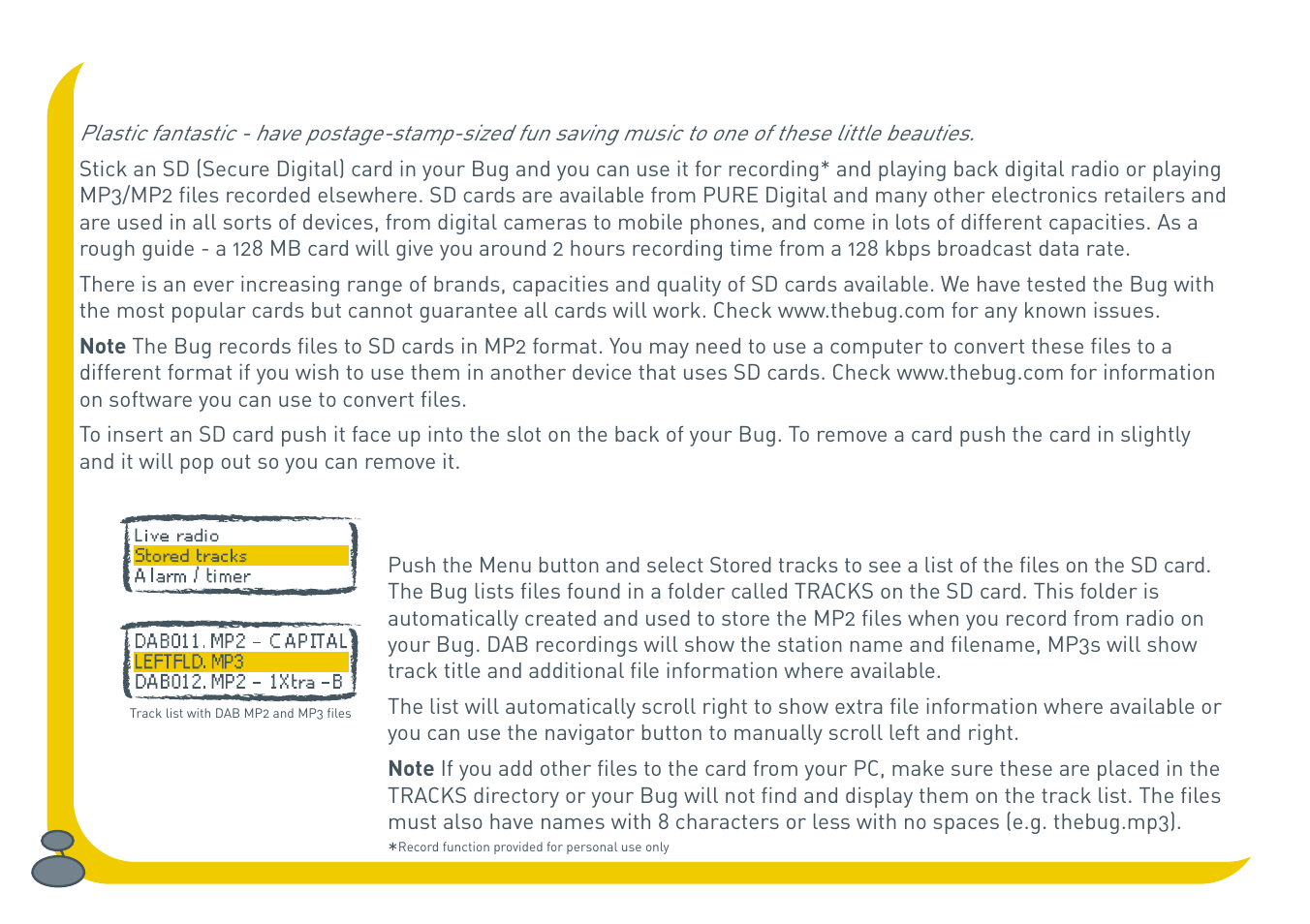 Using an sd card | Pure BUG User Manual | Page 24 / 36
