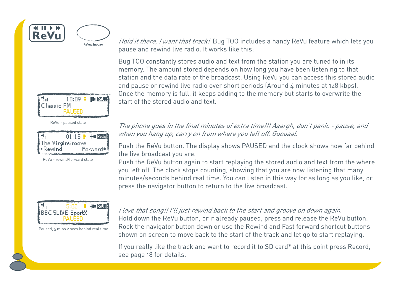 Revu – pause and rewind radio | Pure BUG Too User Manual | Page 18 / 44