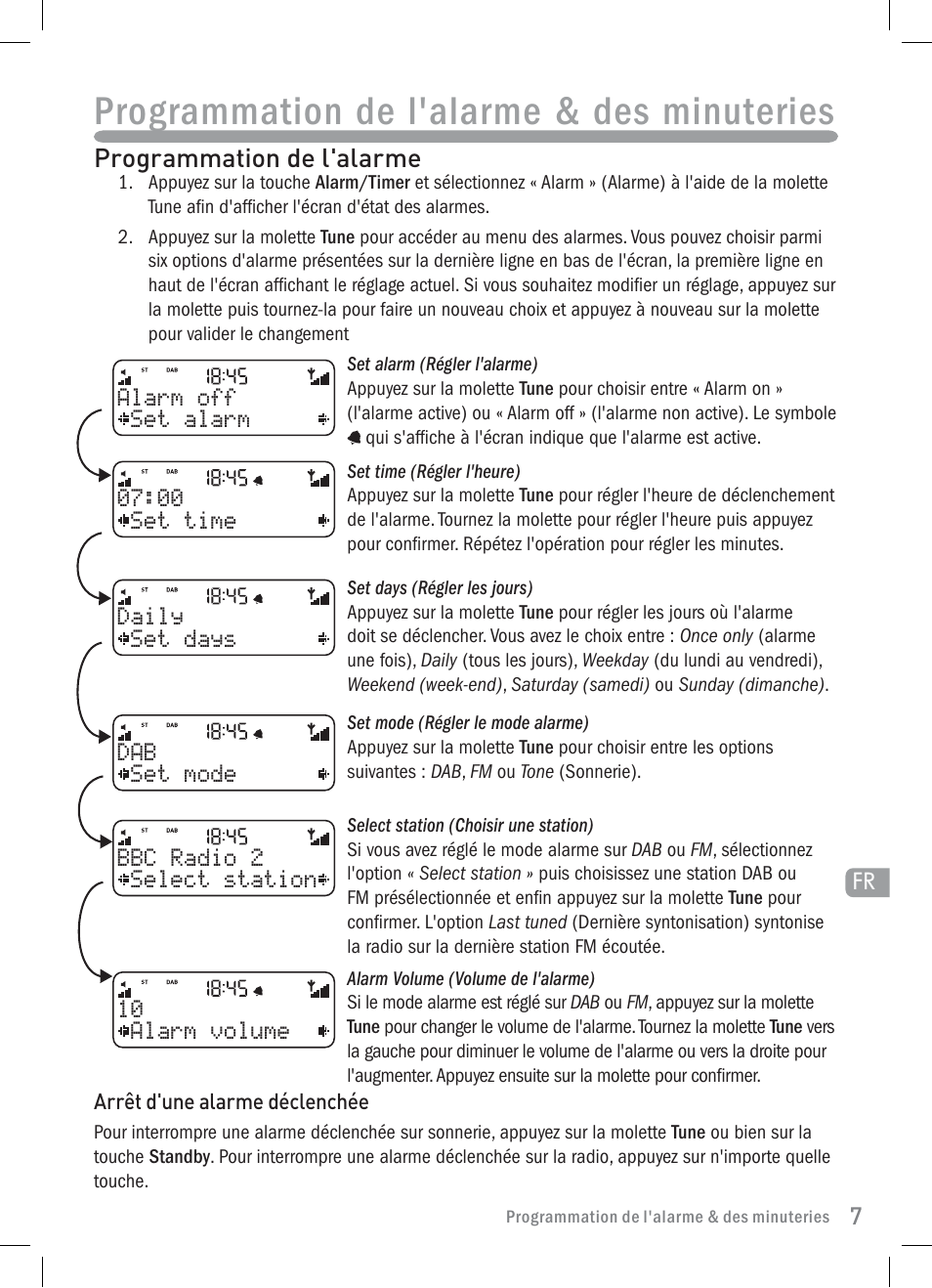 Programmation de l'alarme & des minuteries | Pure Elan 2 User Manual | Page 33 / 76