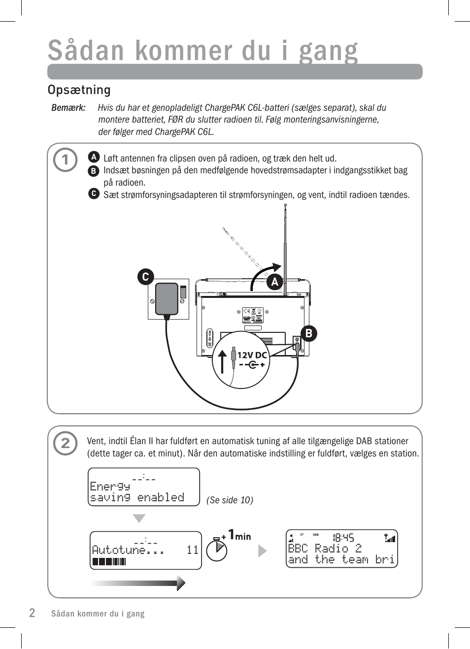 Sådan kommer du i gang | Pure Elan 2 User Manual | Page 52 / 76