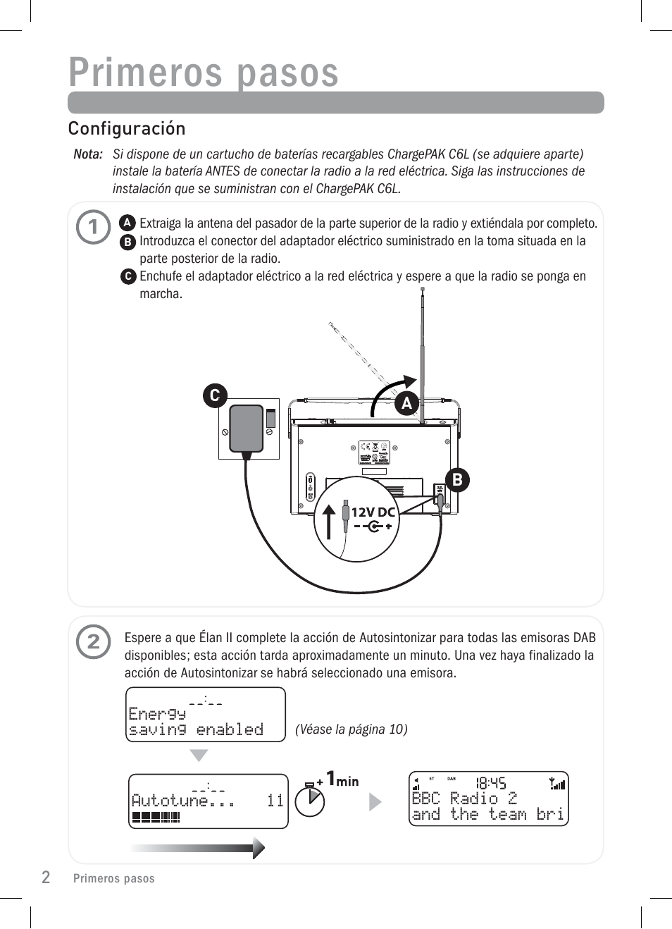 Primeros pasos | Pure Elan 2 User Manual | Page 64 / 76