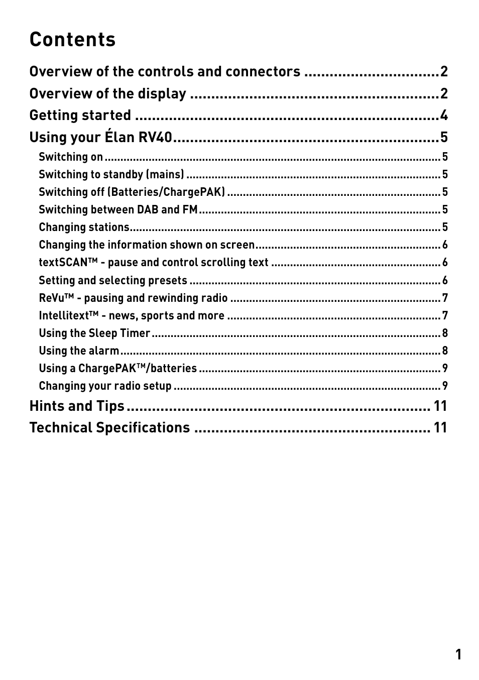 Pure Elan RV40 User Manual | Page 3 / 15