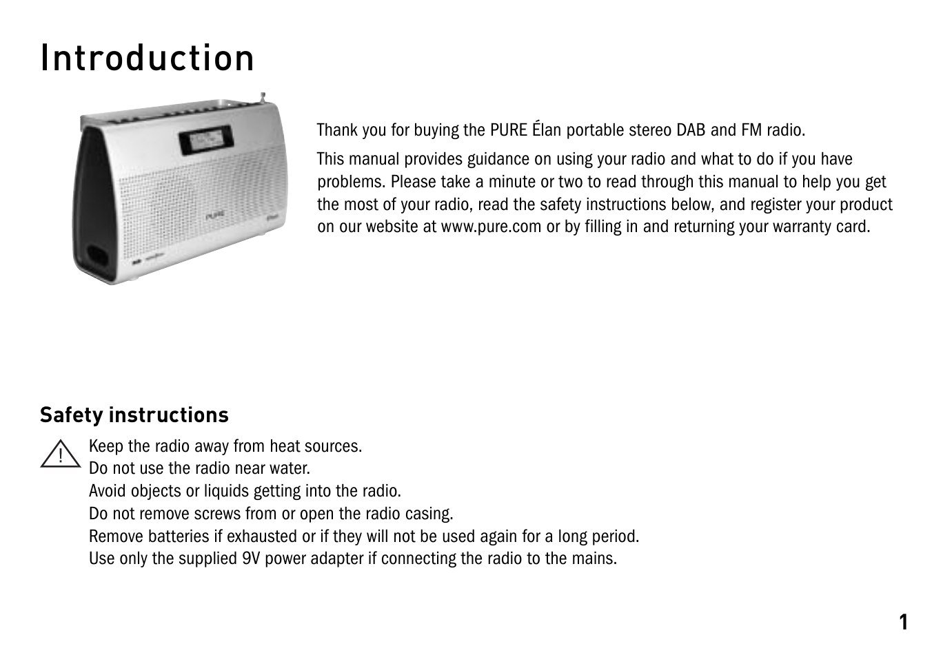 Introduction | Pure Elan - User Guide User Manual | Page 5 / 20