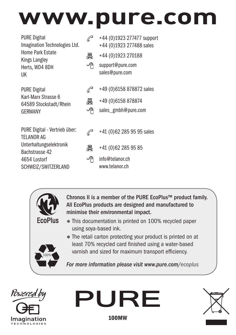 Pure Chronos II User Manual | Page 18 / 18