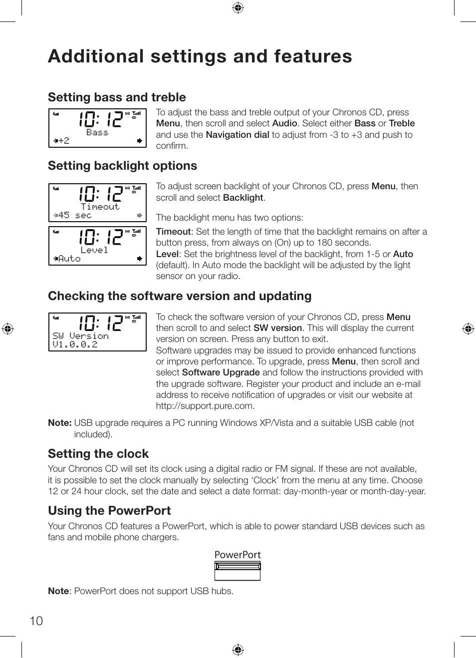 Additional settings and features | Pure Chronos CD Series 2 User Manual | Page 14 / 16