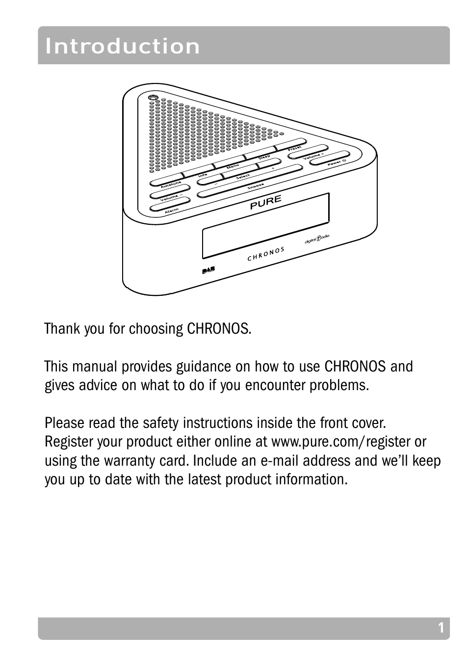 Introduction | Pure Chronos - User Guide User Manual | Page 5 / 24